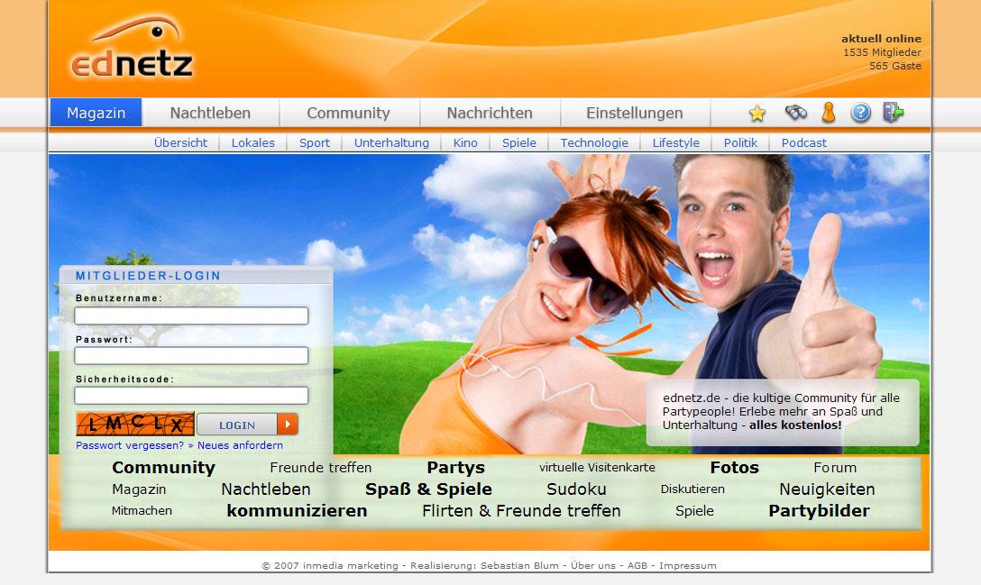 ednetz Startseite von 2007